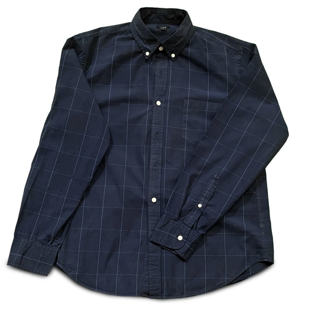 J. Crew Two-Tone Blue Plaid Button Down